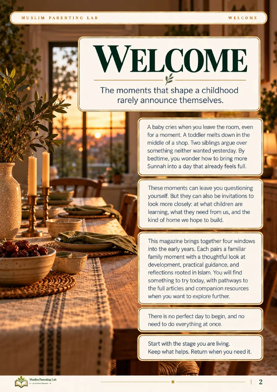Page 2, Welcome: the moments that shape a childhood rarely announce themselves