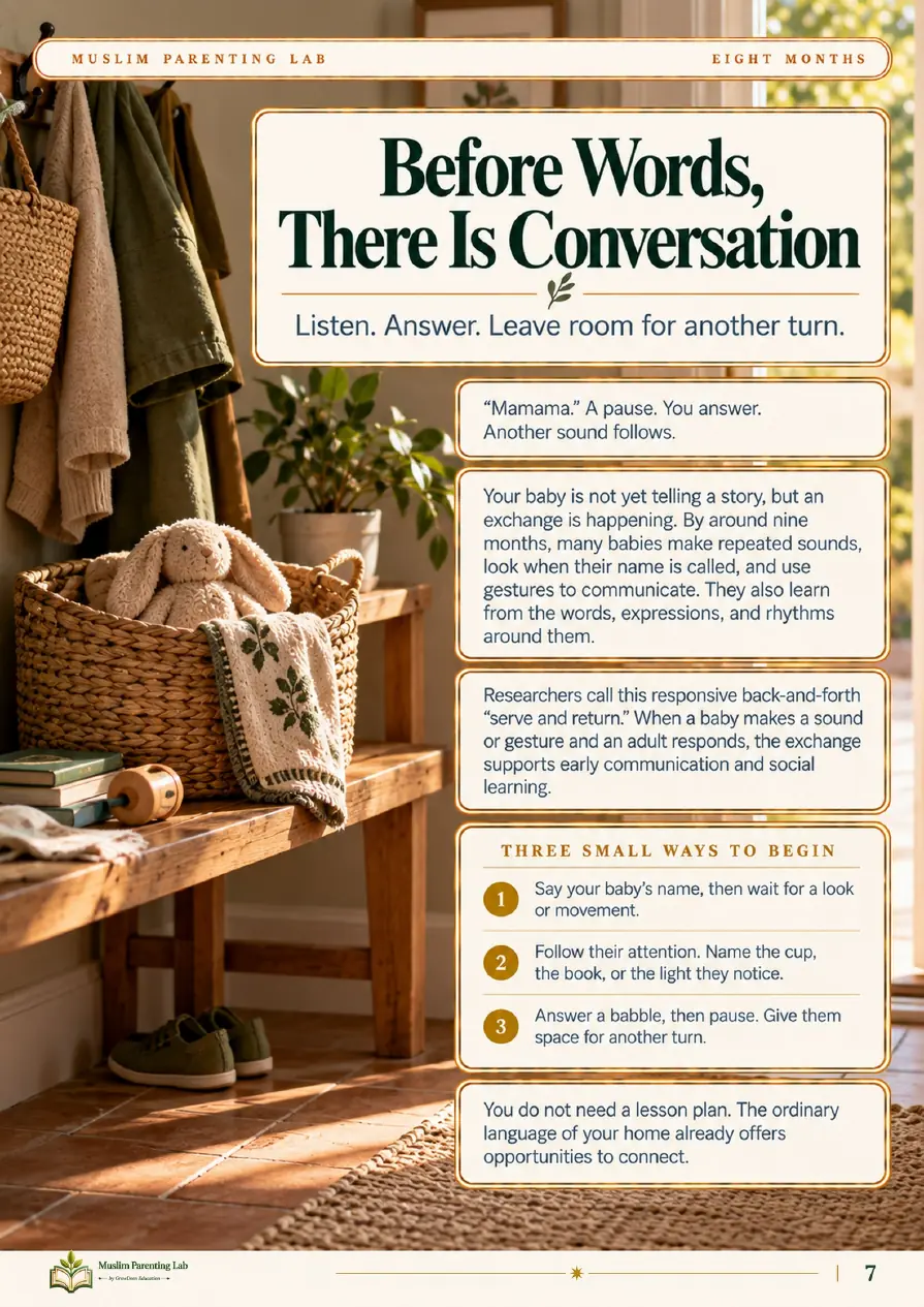 Page 7: Before words, there is conversation